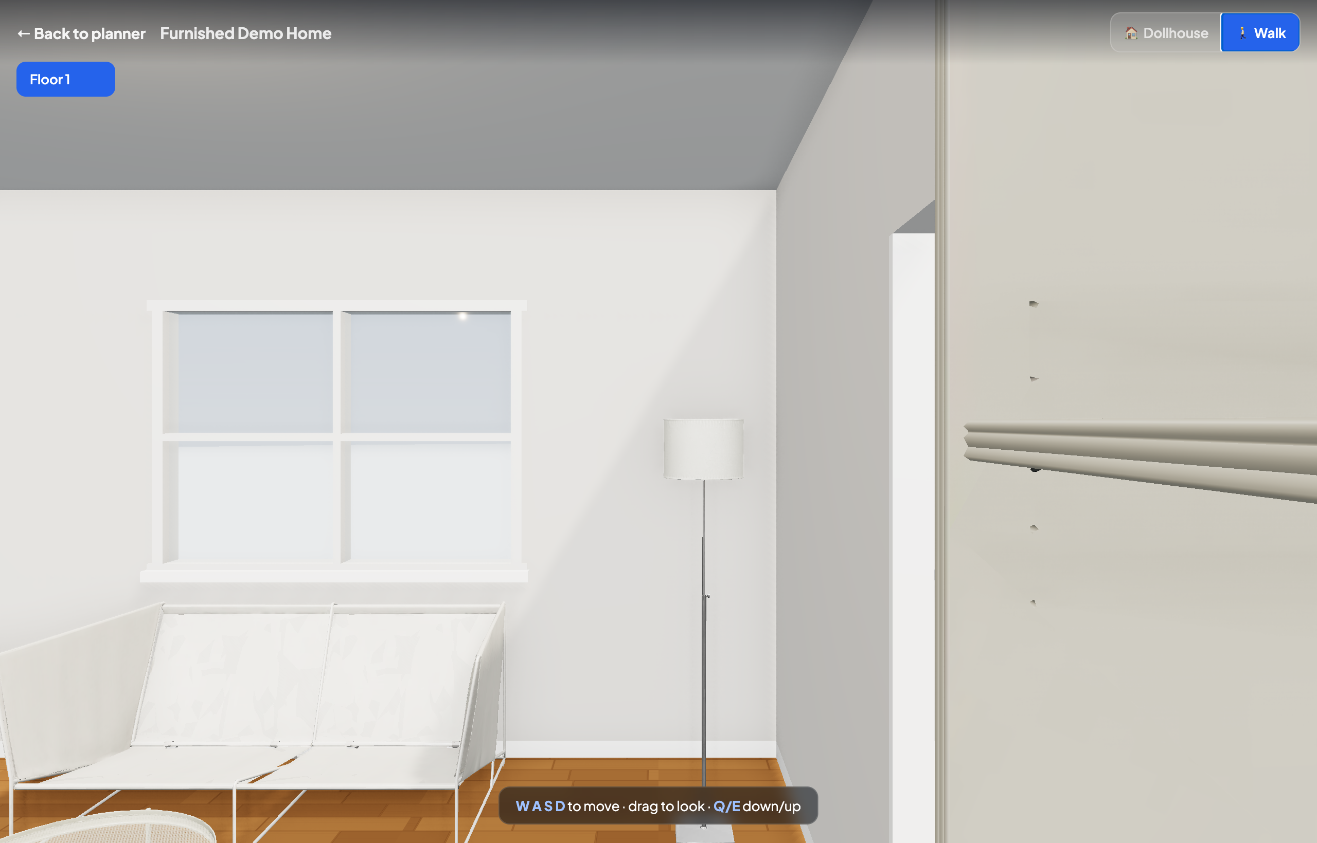 Walking the furnished home in 3D